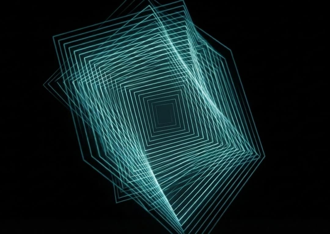 Abstract geometric visualisation representing enterprise AI search architecture