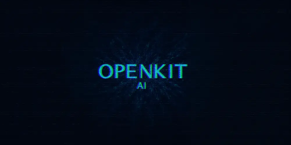 OpenKit AI website launch illustration showing code and AI visualisations